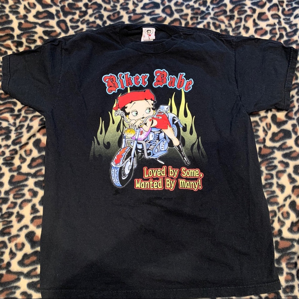 Vintage Biker Babe Betty Boop Graphic Tee